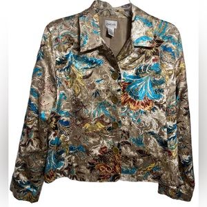 Chico’s Silk Blend Button Up Jacket.  Size Med (Chicos 1).